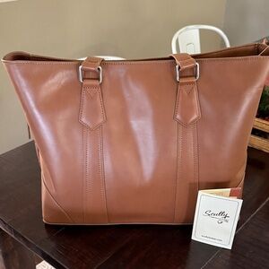 Scully Tan Leather Handbag and wallet - brand new